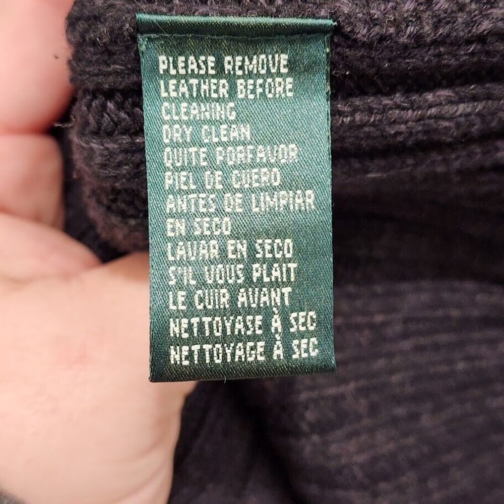 Ralph Lauren Women’s Silk Blend Leather Tie Neck Pullover Sweater Large - Picture 8 of 10